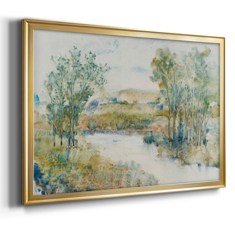 "Trees On The Creek I", reproduction d'art sur toile, H 30 po x l 44 po x P 1,5 po, Or
