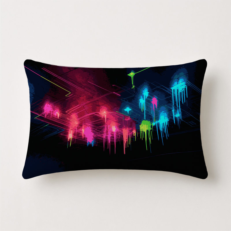 Coussin décoratif intérieur et extérieur Galaxy Grid, Rectangle 18"H x 25"W