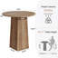 Table de bar ronde de 39,37 po de hauteur avec plateau de table brun et base en bois-1070210611