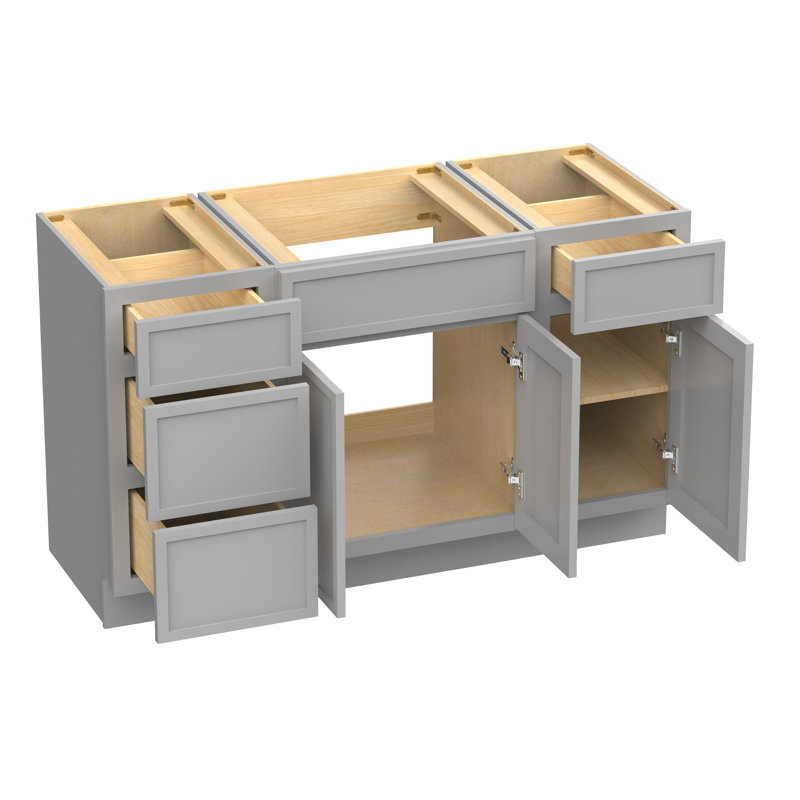 Base de meuble-lavabo simple 54 po seulement, Gris
