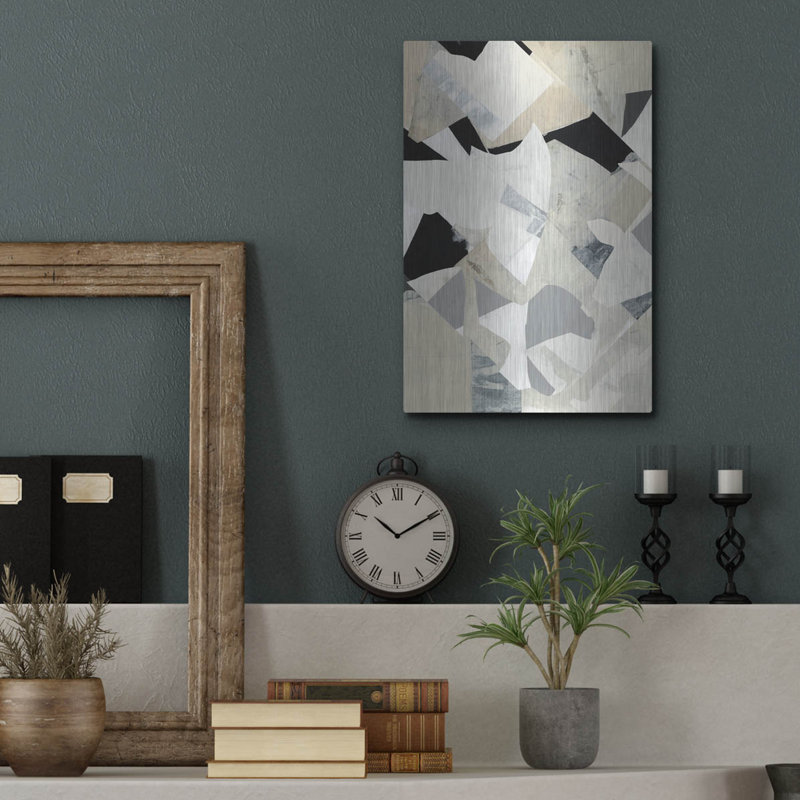  «Monochrome Falls 7» par Cartissi, art mural en métal, 12 po x 16 po, H 16 po x l 12 po