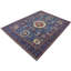 Tapis bleu noué à la main de haute qualité