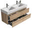 Meuble-lavabo mural de 48 po avec lavabo en quartz d'ingénierie et tiroirs noir doux Grace, meuble-lavabo mural flottant pour salle de bain moderne, une pièce-126233012
