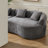 Space-saving Curved Chenille Sofa, Modern Grey Couch For Compact Living Rooms