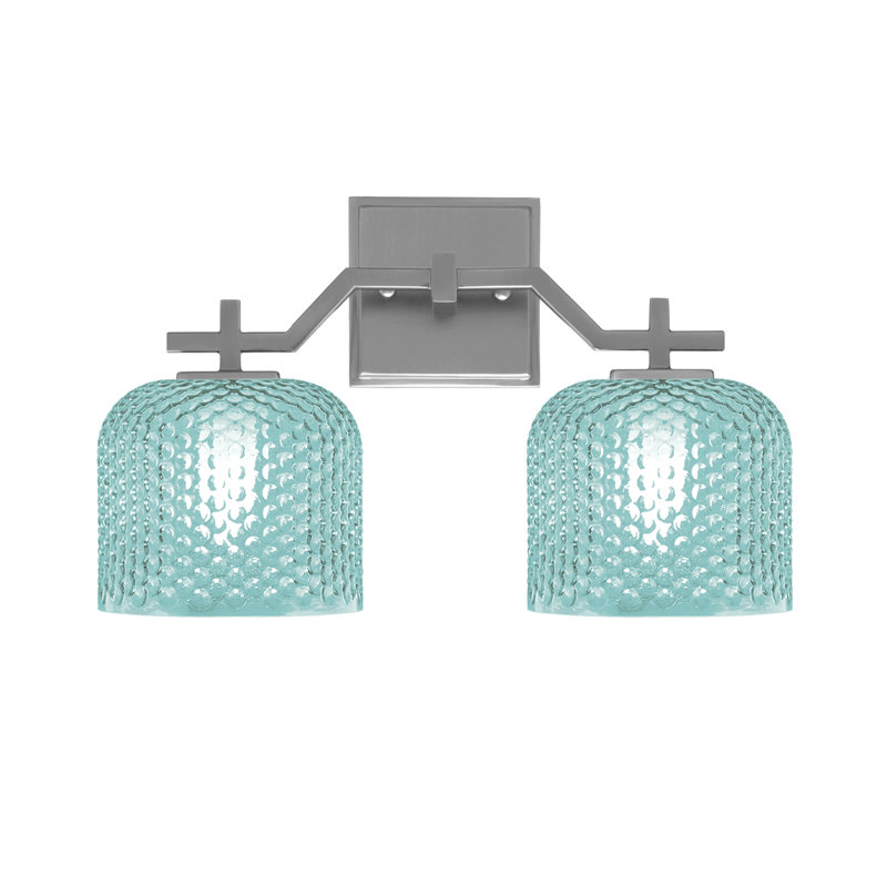 Bar pour salle de bain Headland illustré avec verre texturé fumée de 6 po, H 10 po x l 15,75 po x P 6 po, Nickel