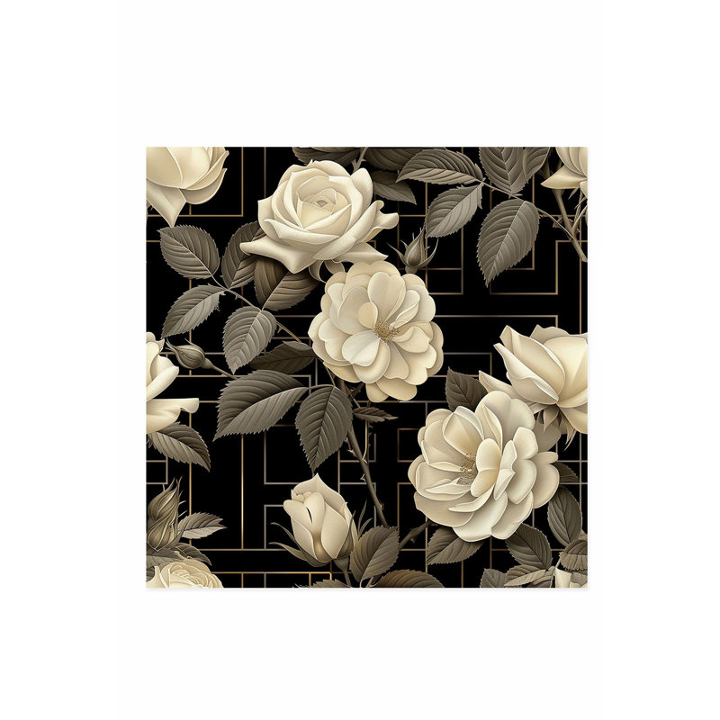 «Floral Luxe Roses II», reproduction d'art moderne sans cadre