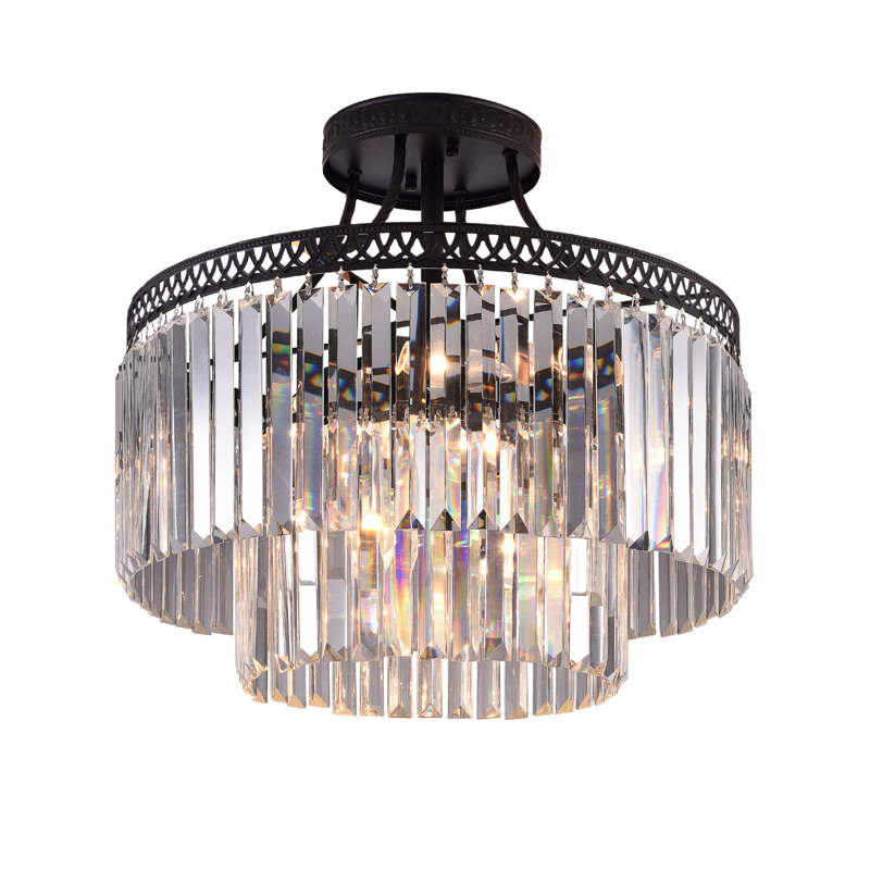 Laurel Foundry Modern Farmhouse Plafonnier semi-encastré 20,4 po Hallum ...