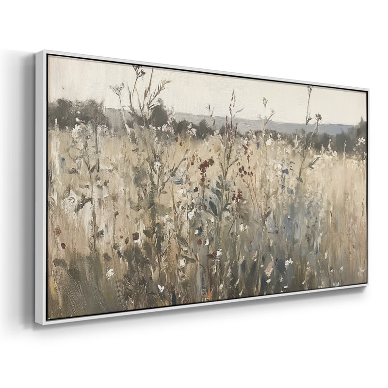 Série paysage - Cxxix - Toile tendue avec châssis encadré - Prêt à être accroché, H 17 po x l 33 po, Blanc
