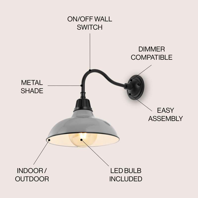 Manderfeld Iron Wall Light, Gray