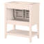 Lavabo de meuble-lavabo moderne élégant en céramique 30 po avec cadre ouvert en bois massif