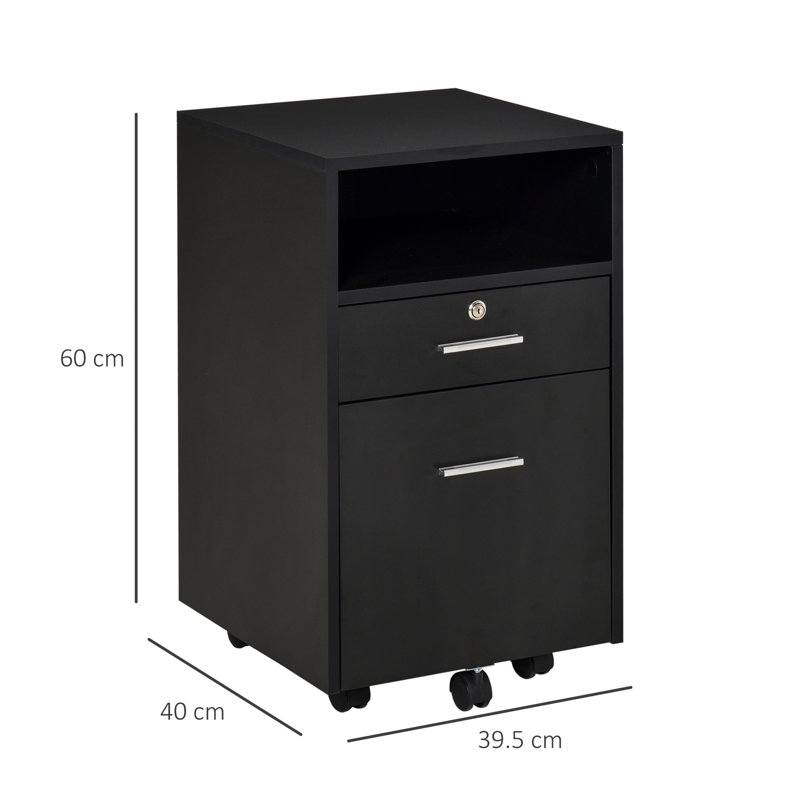Olortegui 40cm Wide 2 -Drawer File Cabinet, Black