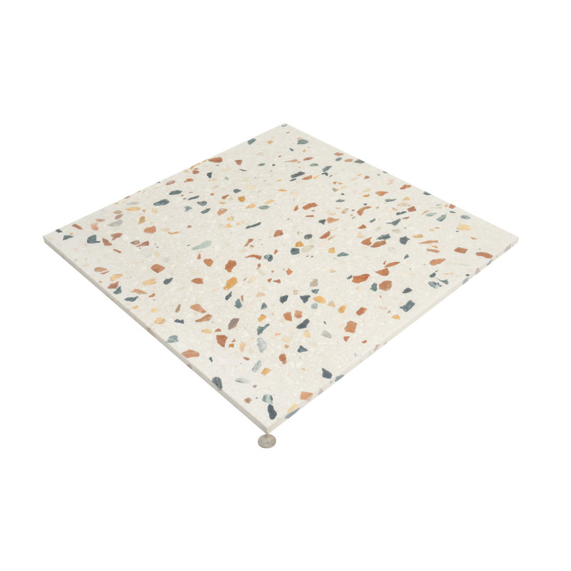 Terraforma 24 X 24 In. Honed Terrazzo Large Format Wall And Floor Tile (7.75 Sq Ft/Case) - 2 Pack, Beige Gold