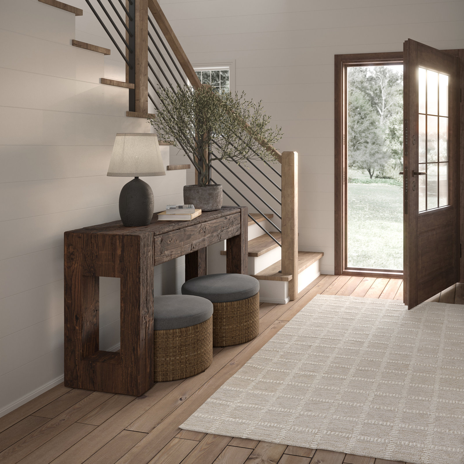 Lanora Hand-Tufted Geometric Wool Rug, Rectangle 8' x 10'