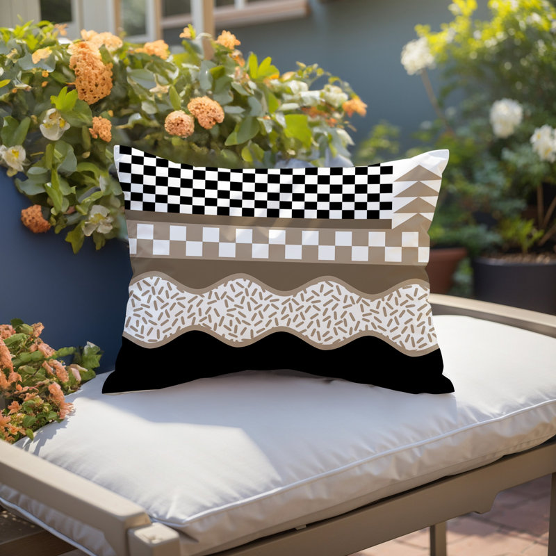 Coussin lombaire intérieur / extérieur Trix Abstract, Rectangle H 18 po x l 25 po