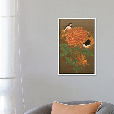 Goldfish Mermaids - Autumn Chrysanthemum by Martin Hsu - Painting on Canvas