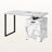 Pomme 1-Drawer White Finish Computer Desk With Black Metal Leg, 29.86" H X 47.06" W X 23.62" D