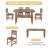 6 - Person Acacia Wood Patio Dining Set with Rectangular Table-1329151136
