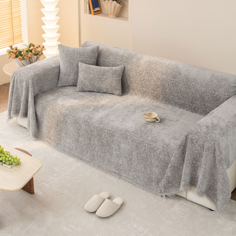 Housse pour canapé Elegant Nordic Chenille, H 71 po x l 134 po, Gris