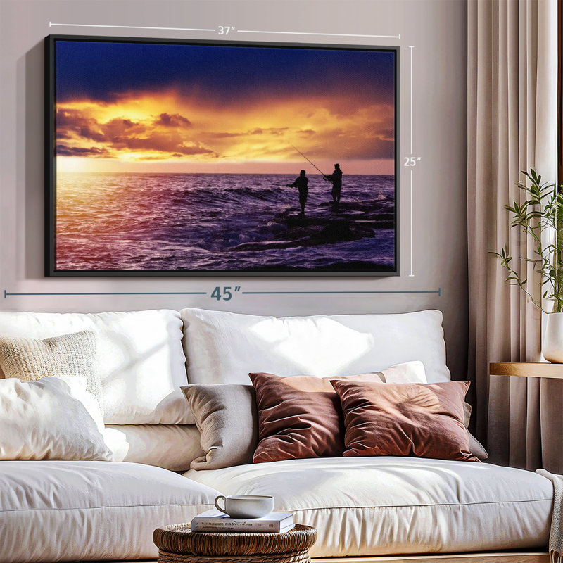 Sunrise Fishing Canvas Print, 25" H x 37" W