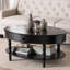 Table basse à 1 tiroir en bois noir avec pieds fuselés Laura Baxton Studio Malinda