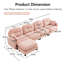 Rose modulaire à 4 places en forme de L avec chenille douce, conception ergonomique et pour espaces de lecture confortables, modulaire, ergonomique, bonnes chambres-1059032902-1059032898