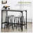 Chumy 5-Piece Bar Table And Chairs Set, Industrial Space Saving Bar Table With Stools, Kitchen Table And 4 Round Bar Stools With Metal Frame For Pub, Dining Room-463145910-463145911
