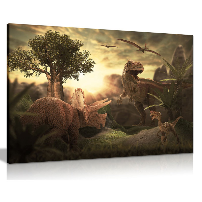 Dinosaur T Rex - Wrapped Canvas Print, 41cm H x 61cm W