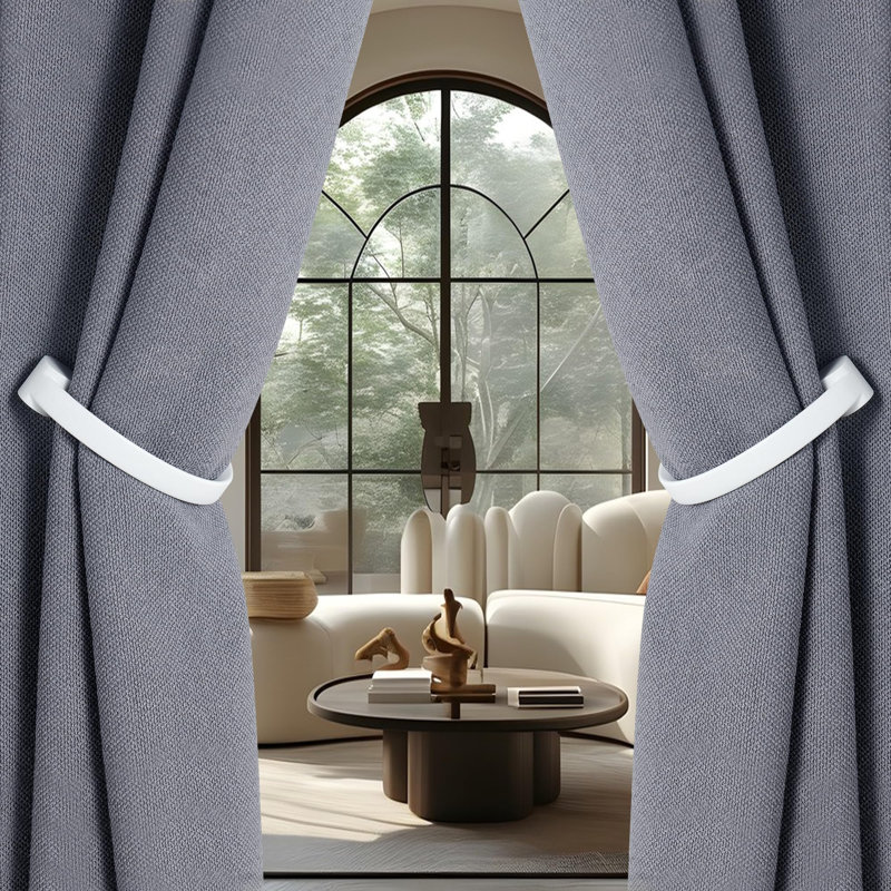 Embrasses de rideaux (lot de 2), embrasses de rideaux cylindriques en alliage de zinc blanc mat, supports de rideaux muraux pour voilages.