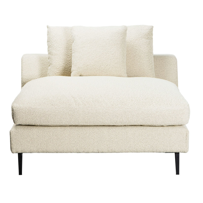 2 - Piece Upholstered Sectional, Right Hand Facing, Beige Boucle