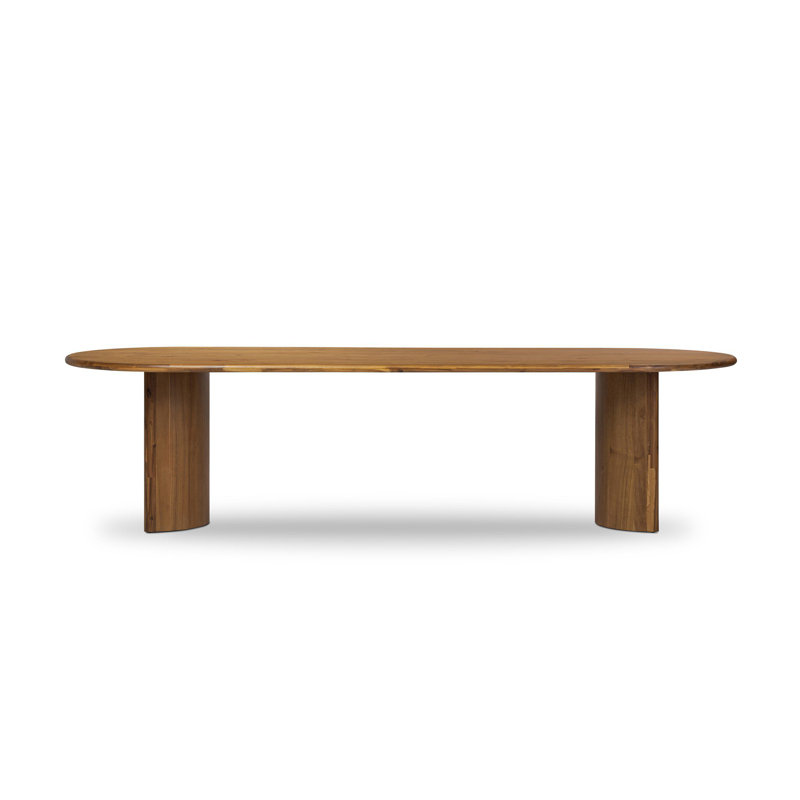 Paden Oval Dining Table, Worn Oak Veneer, 30" H x 94" W x 42" D
