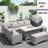 Beoll 9 - Person Patio Dining Set with Rectangular Table , Cushions Included