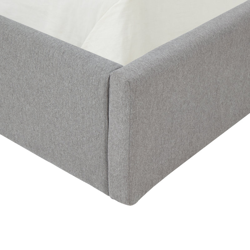 Upholstered Bed, Light Gray, Queen