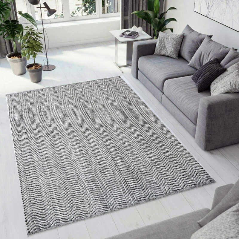 Tapis gris / blanc Amoritta, 5 x 8