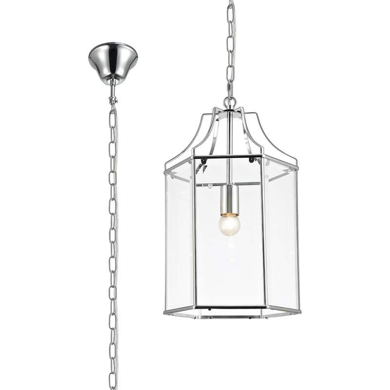 Melillo 1 - Light Lantern Pendant, Polished Chrome