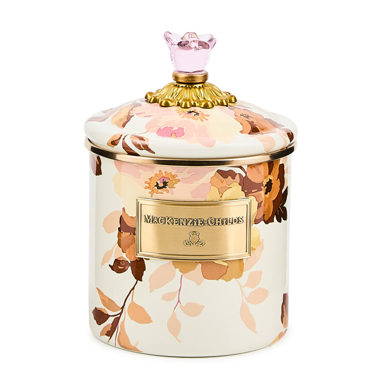 Wild Rose White Small Canister, White