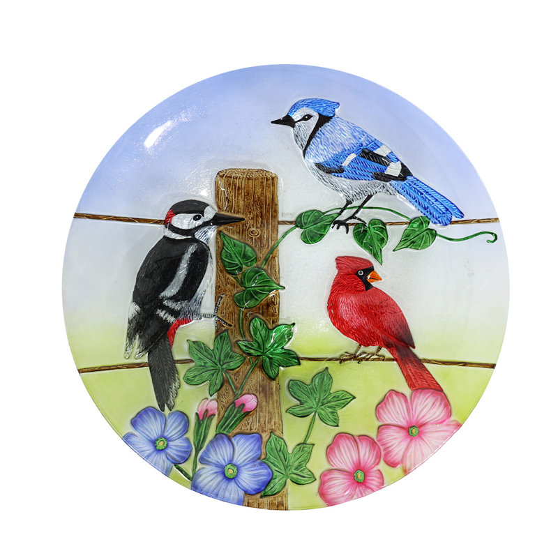 Bain d'oiseaux en verre Country Birds