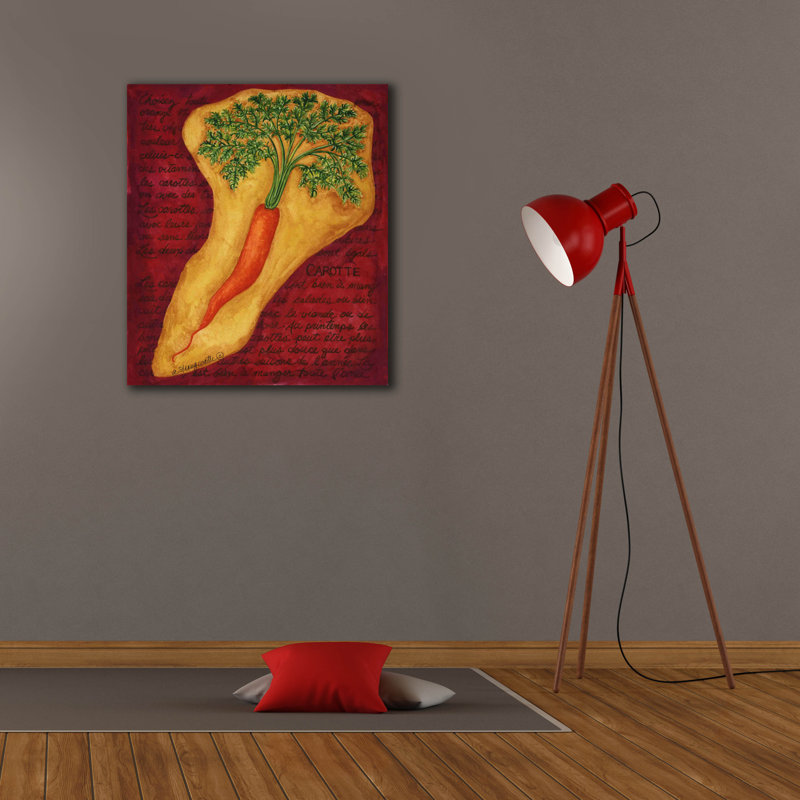 Art mural sur toile Epic Graffiti «Veggies On Red L Carotte» par Andrea Strongwater, H 30 po x l 26 po