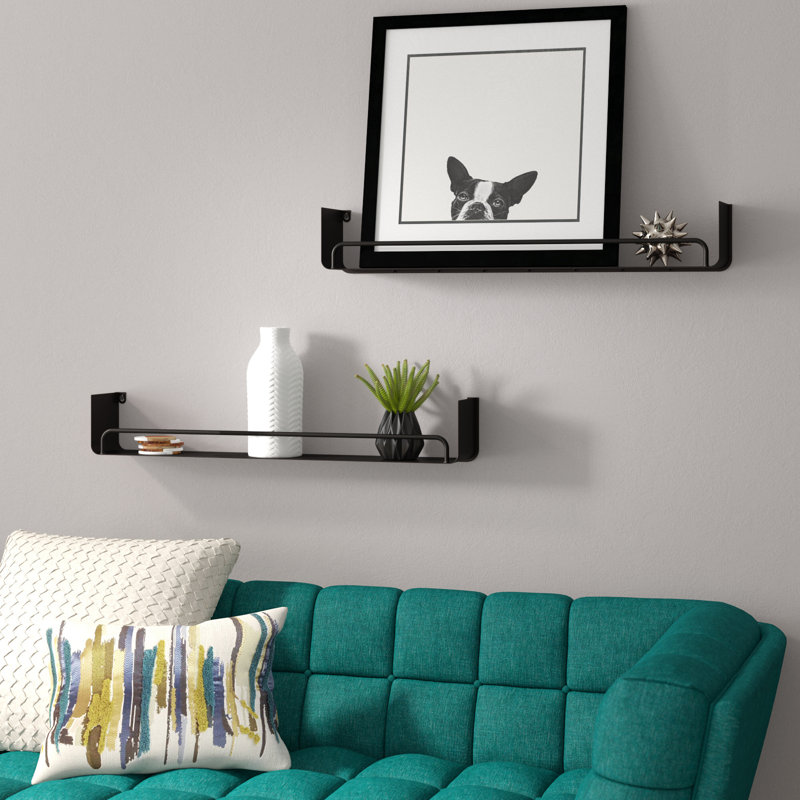 Tablette murale Jimeny , Noir, noir, noir, noir, H 5,5 po x l 34 po x P 5,5 po
