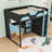 Wood Loft Bed with Desk, Shelves,USB and RGB Light-149806400