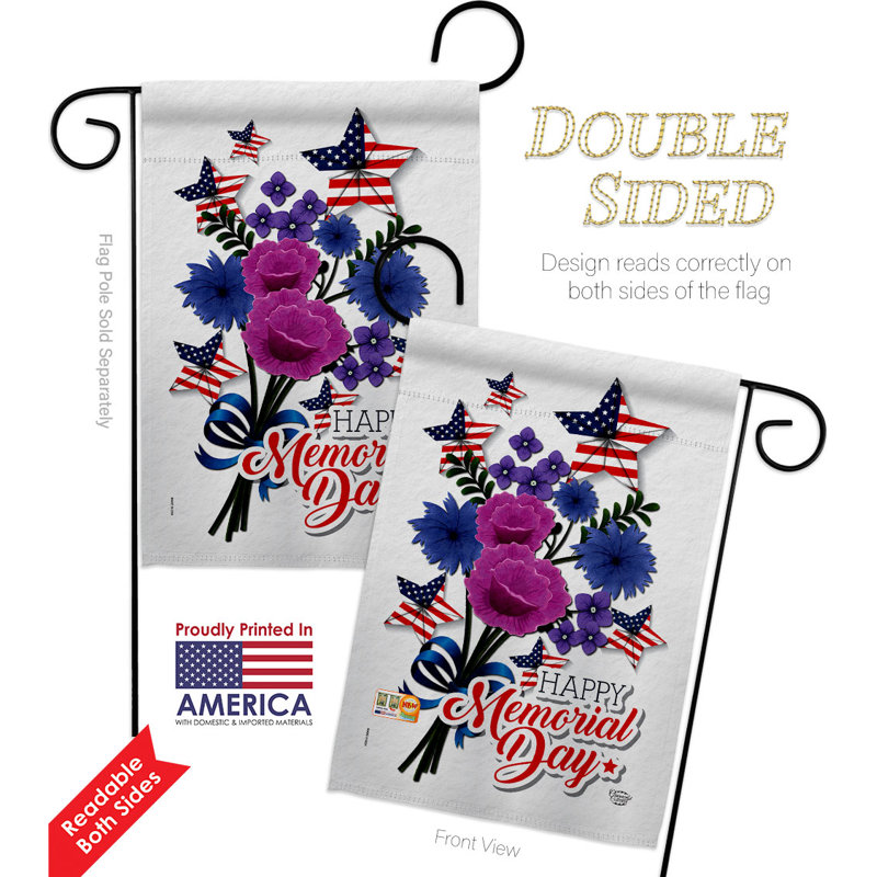 Double Sided Polyester Independence Day House Flag, 18.5" H x 13" W
