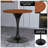 Heatherton 27" Round Dining Table with MDF Top Kitchen Table and Black Stainless Steel Pedestal Base Seats 2-4 Person-1018778161