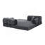 Canapé-lit convertible, canapé-lit pliant en tissu mélangé à deux tons avec structure de forme fixe, canapé-lit de salon pour la chambre du salon (noir moucheté)-65843707