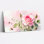 Ensemble de 1 tableau mural sur toile tendue, motif floral rose aquarelle