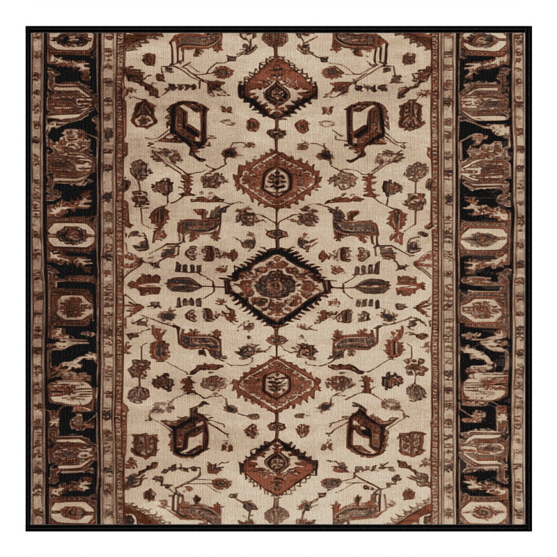 Tapis brun lavable à la machine, Carré 8 pi