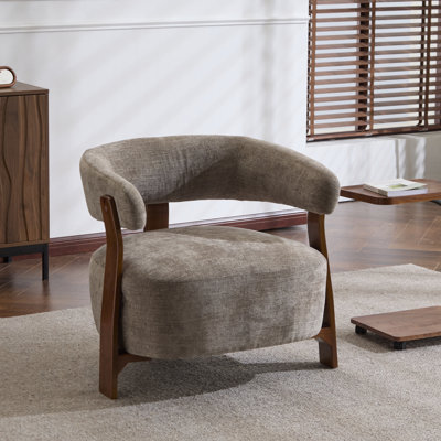Novea Japandi Mid-Century Modern Upholstered Accent Chair by NFusion