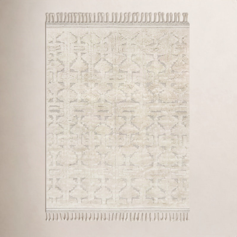 Michaela Hand Knotted Wool Geometric Indoor Rug, Rectangle 8'6" x 11'6"