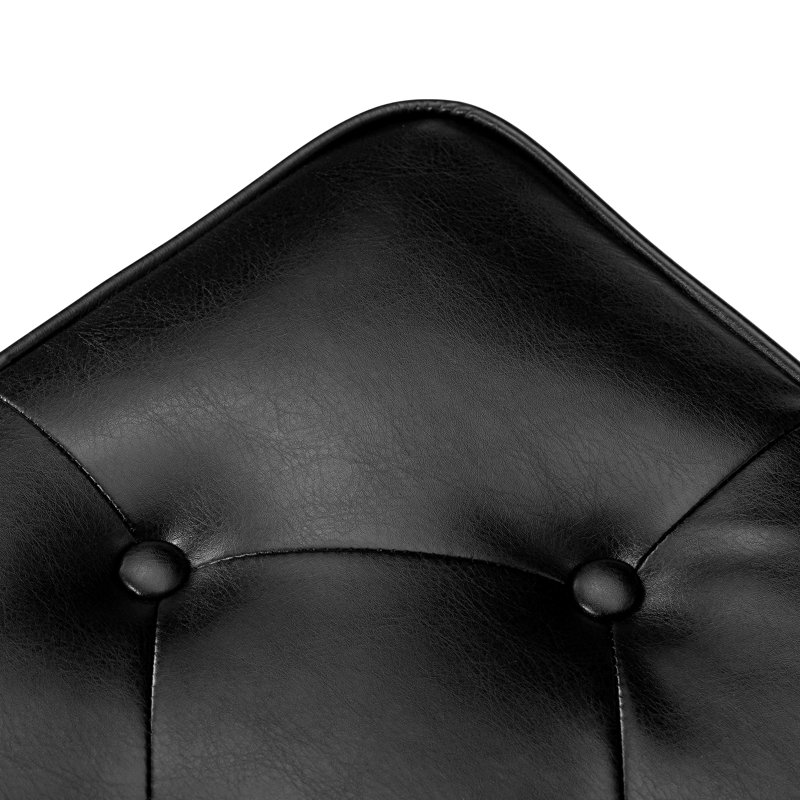 Faux Leather Ottoman, Black/Silver
