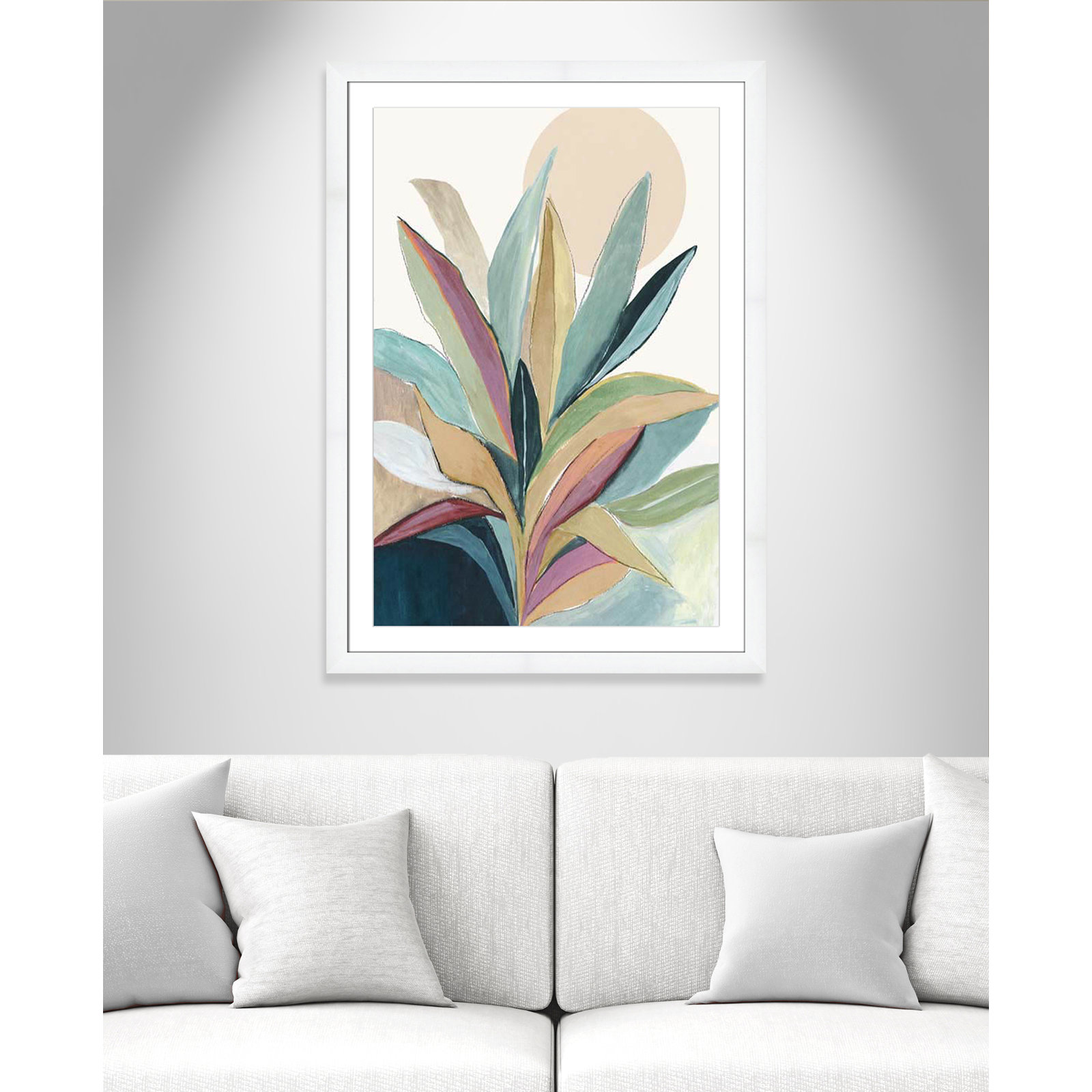 Sherbrooke Sunny Bright Leaves I Framed On Paper by Asia Jensen Print, White Cube Frame Matted, 43" H x 31" W x 1.25" D  