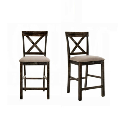 Ensemble de 2 chaises contemporaines à hauteur de comptoir avec siège rembourré