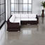 Sièges d'extérieur avec coussins crème, structure, matériau de coussin de décoloration, disposition modulaire pour un ensemble de patio confortable entièrement assemblé, toile de qualité commerciale ultra douce de qualité commerciale
